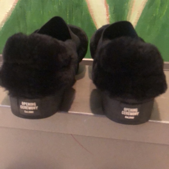 Pmoiste Heels for Women Faux Fur Platform Chunky Sandals  Opening ceremony- Furry platform leather shoes